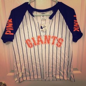 PINK San Francisco Giants Crop Tee